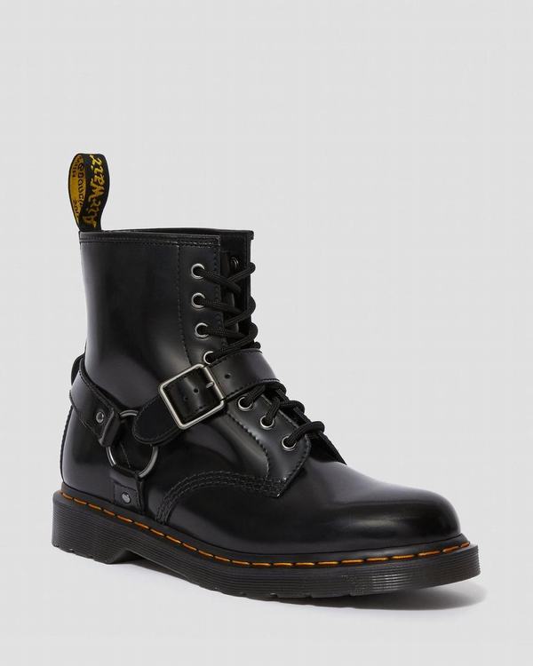 Dr Martens Dámské Kotníkové Boty 1460 Harness Černé, CZ-956802